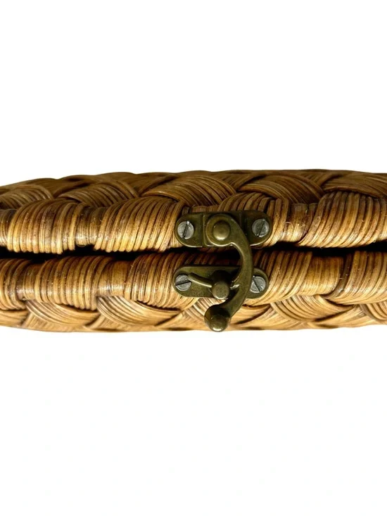 NWOT Amazing Woven Straw Clutch in Brown - Picture 4 of 7